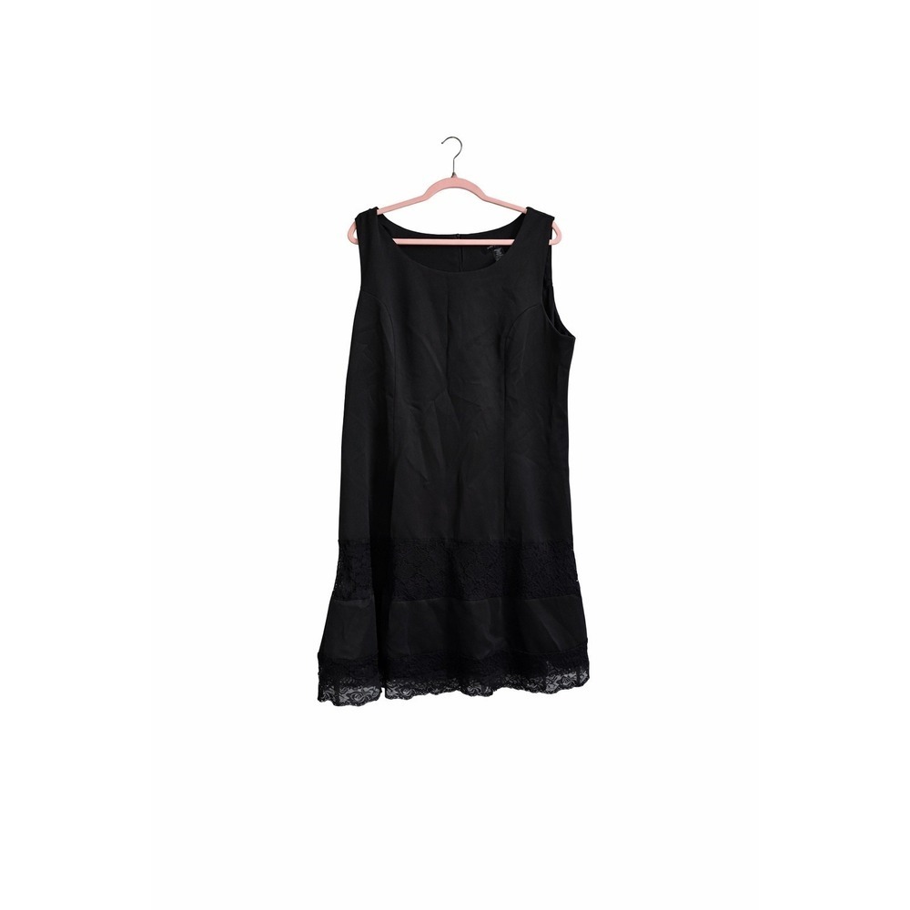 Ashley Stewart Black A-Line Dress with Lace Hem NWT Size 22/24